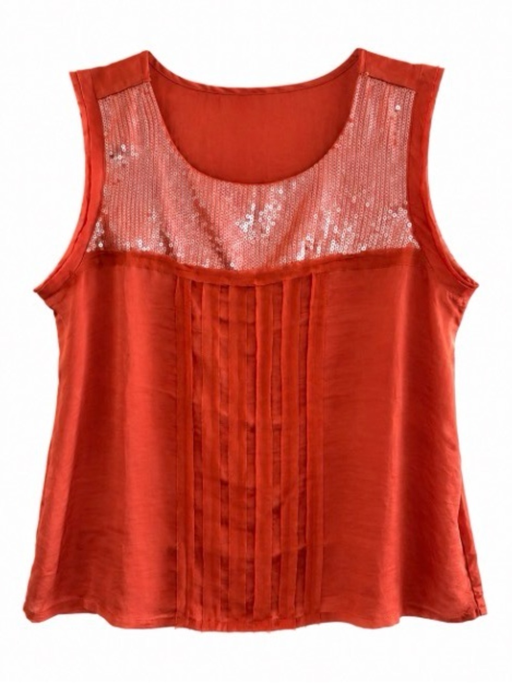 Adiva Embellished Burnt Orange sleeveless blouse - Size Small